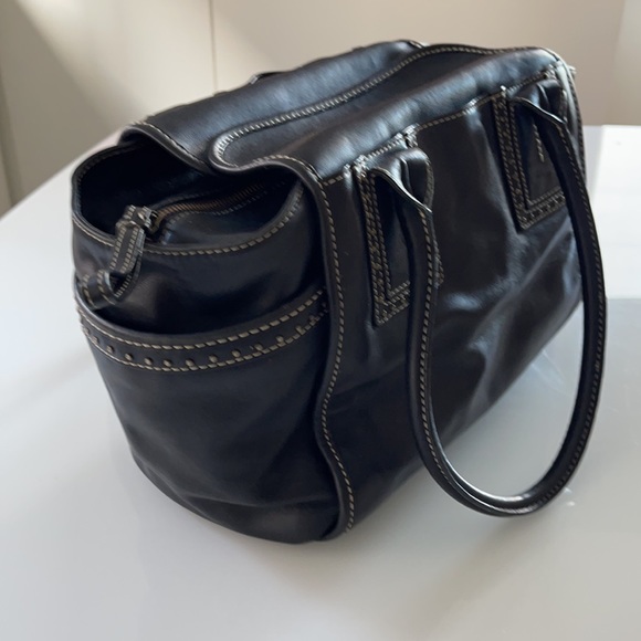 Kenneth Cole NY Black leather studded 2 handle handbag - Picture 8 of 16